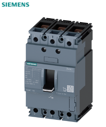 斷路器 3VA1 IEC 框架 160 通斷能力等級 N Icu=25 kA @ 415 V 3 極,系統(tǒng)保護 TM210，FTFM，In = 160A 過載保護 Ir=160A