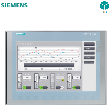 SIMATIC HMI，KTP1200 基本版， 精簡面板， 按鍵式/觸摸式操作， 12